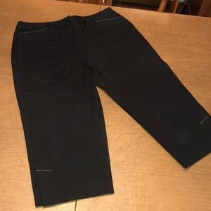 Black TALBOTS Stretch Capri Crop Pants Size 12